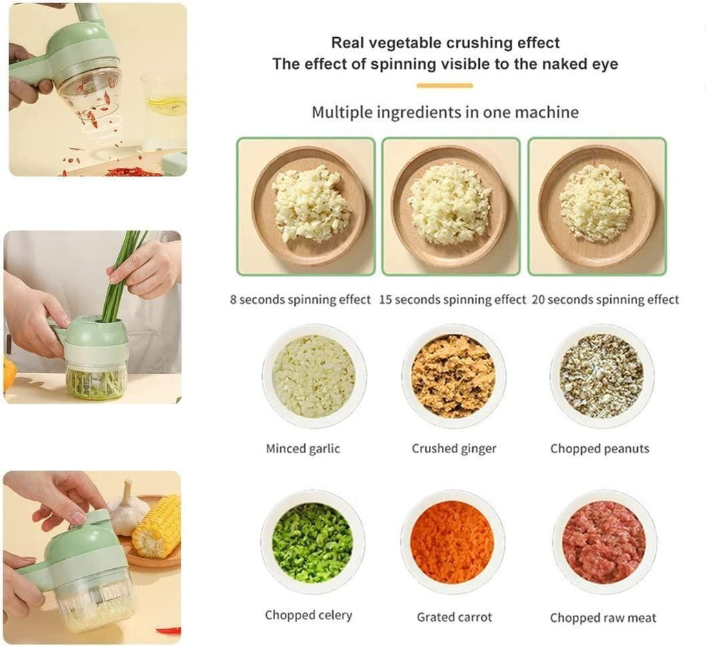 4 in 1 Portable Electric Vegetable Cutter Set sakseg-d3
