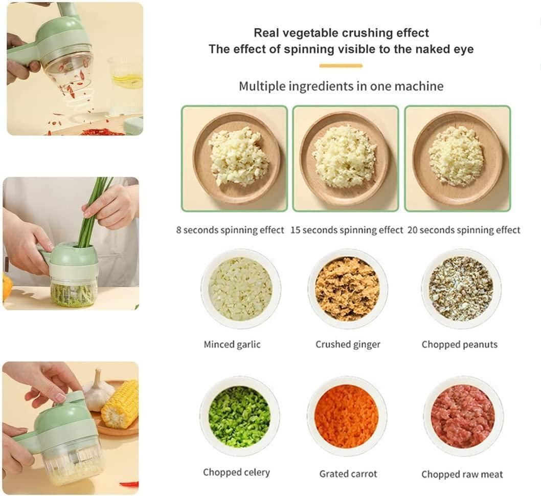 4 in 1 Portable Electric Vegetable Cutter Set sakseg-d3