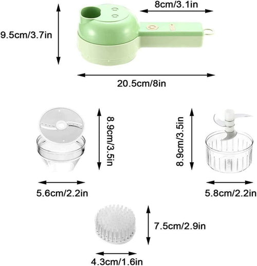 4 in 1 Portable Electric Vegetable Cutter Set sakseg-d3